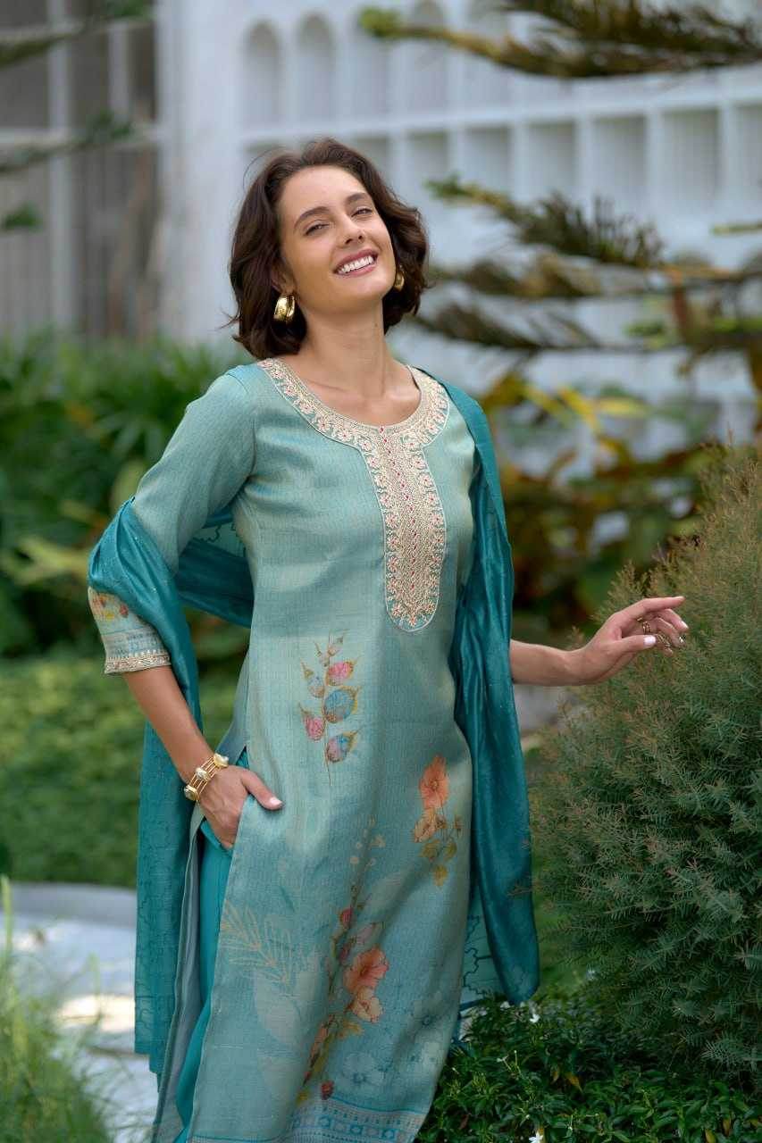 Tissue Embroidered Kurtis - MYLUXURY LANE ENTERPRISE